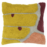 Изображение: Чехол на подушку с рисунком Tea plantation горчичного цвета из коллекции Terra