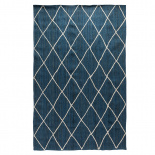 Изображение: Ковер из джута темно-синего цвета с геометрическим рисунком из коллекции Ethnic