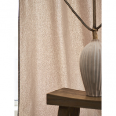 картинка Штора из хлопка с помпонами бежево-серого цвета из коллекции Essential от магазина Tkano