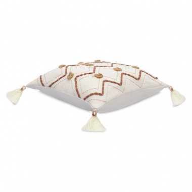 картинка Подушка декоративная с кисточками и вышивкой Geometry из коллекции Ethnic от магазина Tkano