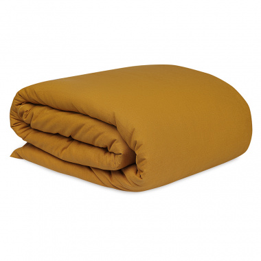 картинка Комплект постельного белья изо льна и хлопка цвета карри из коллекции Essential от магазина Tkano