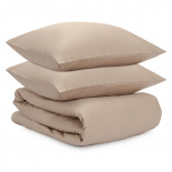 Изображение: Комплект постельного белья из сатина светло-коричневого цвета из коллекции Essential