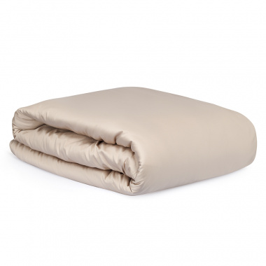 картинка Комплект постельного белья из премиального сатина бежевого цвета из коллекции Essential от магазина Tkano