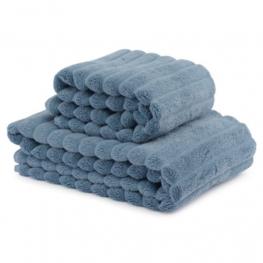 картинка Полотенце банное Waves джинсово-синего цвета из коллекции Essential от магазина Tkano
