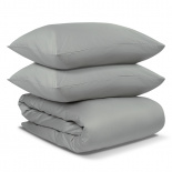 Изображение: Комплект постельного белья из сатина светло-серого цвета из коллекции Essential