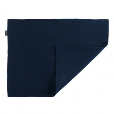картинка Двухсторонняя салфетка под приборы из умягченного льна темно-синего цвета Essential от магазина Tkano
