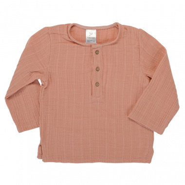 картинка Рубашка из хлопкового муслина цвета пыльной розы из коллекции Essential от магазина Tkano