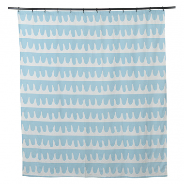картинка Штора для ванной Popple голубого цвета Cuts&Pieces от магазина Tkano