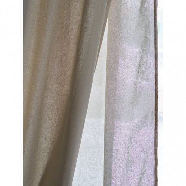картинка Штора из хлопка и льна бежево-серого цвета из коллекции Essential от магазина Tkano
