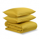 Изображение: Комплект постельного белья из сатина горчичного цвета из коллекции Essential