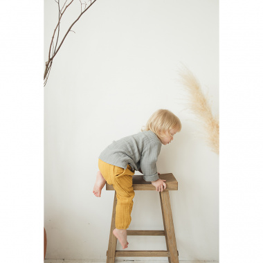 картинка Штаны из хлопкового муслина горчичного цвета из коллекции Essential от магазина Tkano