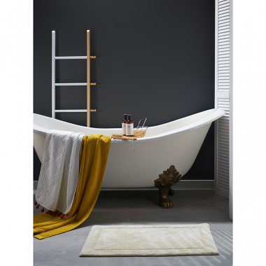 картинка Коврик для ванной из хлопка ворсовый кремового цвета из коллекции Essential от магазина Tkano