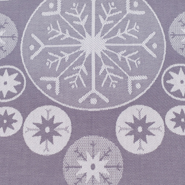 картинка Дорожка на стол из хлопка фиолетово-серого цвета с жаккардовым рисунком Ледяные узоры из коллекции New Year Essential от магазина Tkano
