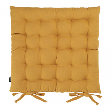 картинка Подушка на стул из хлопка цвета карри из коллекции Essential от магазина Tkano