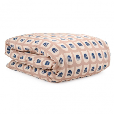 картинка Комплект постельного белья из сатина бежево-розового цвета с принтом Blossom time из коллекции Cuts&Pieces от магазина Tkano