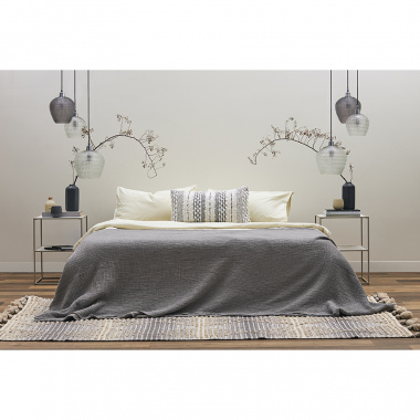 картинка Комплект постельного белья из сатина серо-бежевого цвета с брашинг-эффектом из коллекции Essential от магазина Tkano