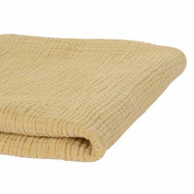 картинка Одеяло из жатого хлопка горчичного цвета из коллекции Essential от магазина Tkano