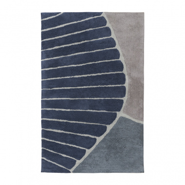 картинка Ковер из хлопка с рисунком Tea plantation серого цвета из коллекции Terra от магазина Tkano