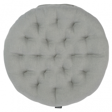 картинка Подушка на стул круглая из стираного льна серого цвета из коллекции Essential от магазина Tkano