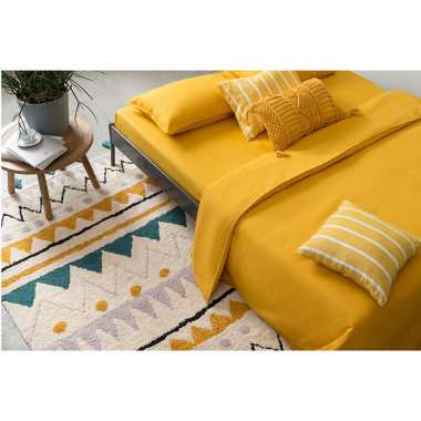 картинка Чехол на подушку макраме горчичного цвета из коллекции Ethnic от магазина Tkano