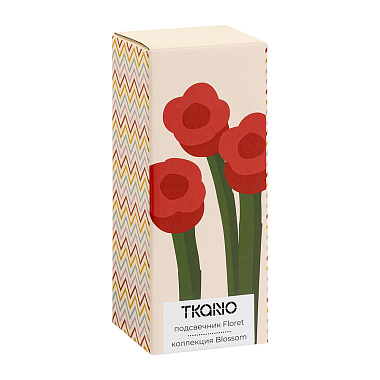 картинка Подсвечник Floret красного цвета из коллекции Blossom, 18 см от магазина Tkano
