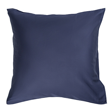 картинка Набор из двух наволочек из сатина темно-синего цвета из коллекции Essential от магазина Tkano