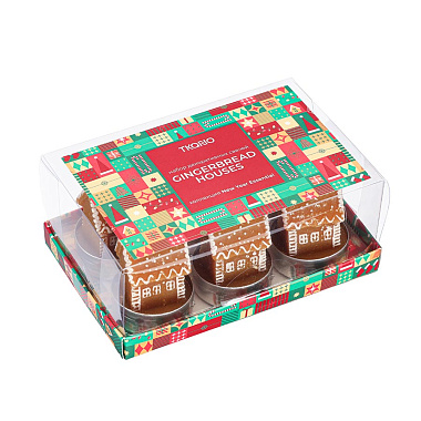 картинка Набор декоративных свечей Gingerbread houses из коллекции New Year Essential, 6 шт. от магазина Tkano