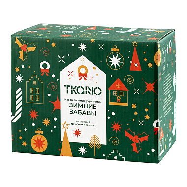 картинка Набор ёлочных украшений Зимние забавы из коллекции New Year Essential, 4шт от магазина Tkano