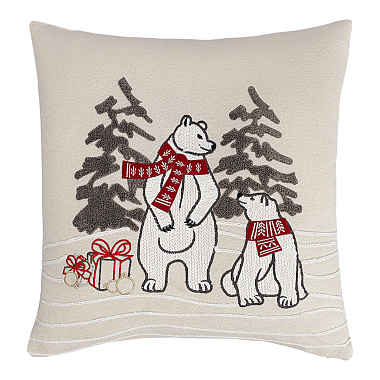 картинка Подушка декоративная Festive bears из коллекции New Year Essential от магазина Tkano