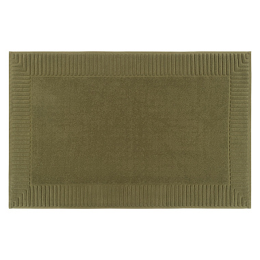 картинка Коврик для ванной с фактурным бортиком оливкового цвета из коллекции Essential от магазина Tkano