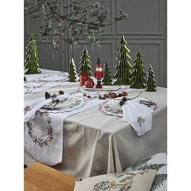 картинка Набор из двух салфеток Festive wreath из коллекции New Year Essential от магазина Tkano