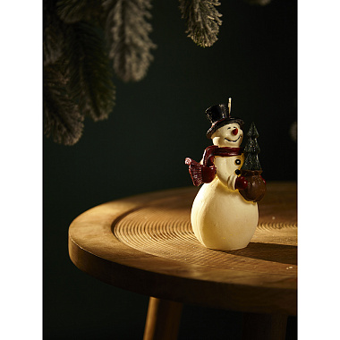 картинка Свеча декоративная Festive snowman из коллекции New Year Essential от магазина Tkano