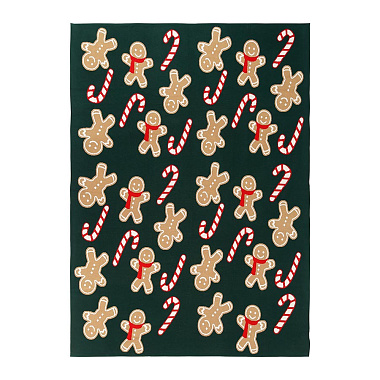 картинка Плед из хлопка с новогодним рисунком Gingerman из коллекции New Year Essential от магазина Tkano