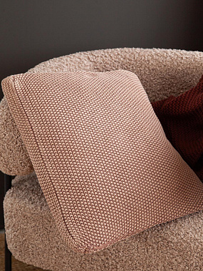 картинка Подушка декоративная из стираного хлопка цвета мокко из коллекции Essential, 45х45 см от магазина Tkano