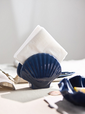 картинка Салфетница Pearl синего цвета из коллекции Sea treasures от магазина Tkano