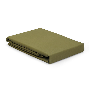 картинка Простыня на резинке из премиального сатина оливкового цвета из коллекции Essential от магазина Tkano