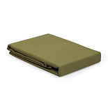 Изображение: Простыня из премиального сатина оливкового цвета из коллекции Essential