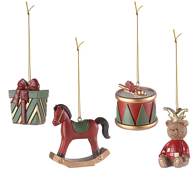 картинка Набор ёлочных украшений Classic Christmas Charm из коллекции New Year Essential, 4 шт. от магазина Tkano