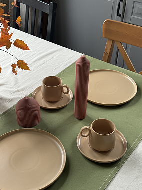 картинка Набор из двух чайных пар бежевого цвета из коллекции Essential, 250 мл от магазина Tkano