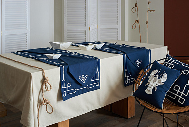 картинка Дорожка на стол Navy story из коллекции Sea treasures, 45х150 см от магазина Tkano