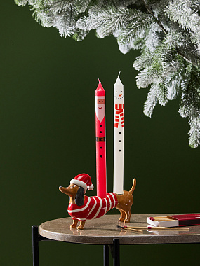картинка Подсвечник новогодний Такса из коллекции New Year Essential, 20х4,6х11,5 см. от магазина Tkano