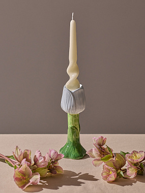 картинка Подсвечник Floret голубого цвета из коллекции Blossom, 20 см от магазина Tkano