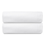 Изображение: Простыня на резинке из плотного сатина белого цвета из коллекции Essential