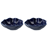 Изображение: Набор из 2 салатников Cockle синего цвета из коллекции Sea treasures
