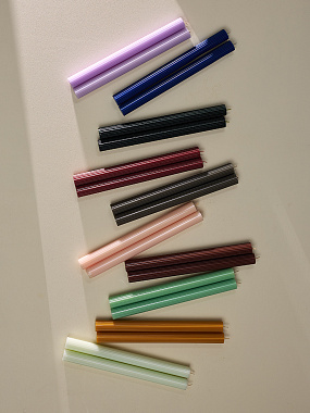 картинка Набор из двух свечей бирюзового цвета из коллекции Edge от магазина Tkano