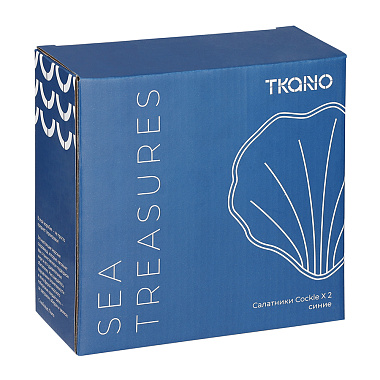 картинка Набор из 2 салатников Cockle синего цвета из коллекции Sea treasures от магазина Tkano