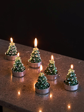 картинка Набор декоративных свечей Enchanted woods из коллекции New Year Essential, 6 шт. от магазина Tkano