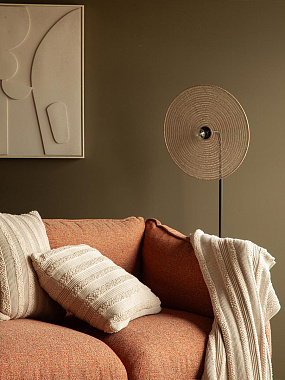 картинка Плед из хлопка с буклированной вязкой светло-серого цвета из коллекции Essential от магазина Tkano