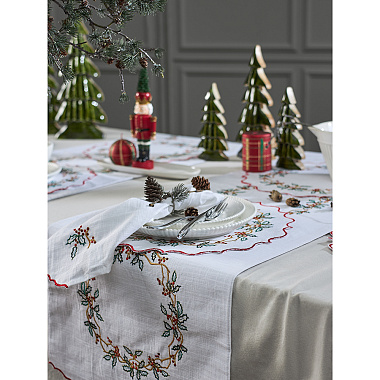 картинка Дорожка на стол Festive wreath из коллекции New Year Essential от магазина Tkano