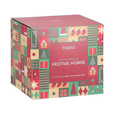 картинка Ёлочная игрушка Festive Horse из коллекции New Year Essential от магазина Tkano